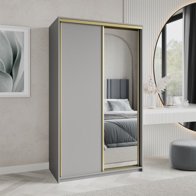 Szafa Przesuwna TAVI 120 cm z Lustrem Szafa Dwudrzwiowa z Szufladami