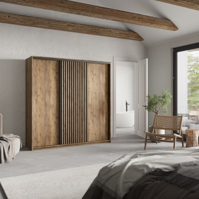 Szafa Przesuwna VONTE 200 cm Szafa Trzydrzwiowa z Szufladami