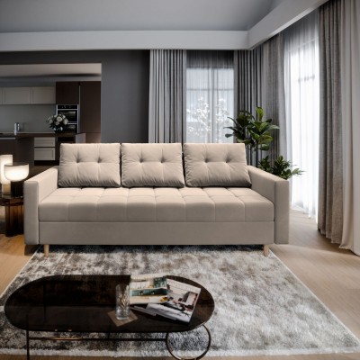 MILO Sofa in Stoff PAROS 02 - beige, Vorderseite