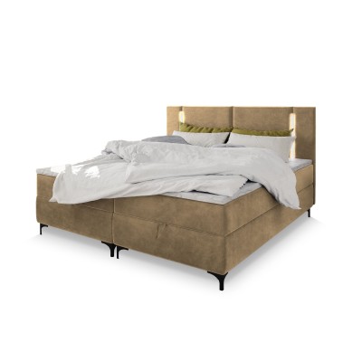 Masseno Boxspringbett ALBA mit Bettkästen 160x200 cm - Beige, CASABLANCA 04