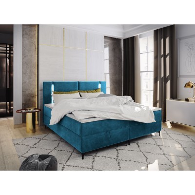 Boxspringbett ALBA – Plüsch-Stoff – Farbe: Casablanca 13