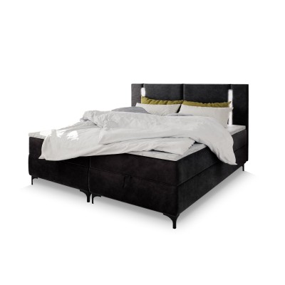 Masseno Boxspringbett ALBA mit Bettkästen 160x200 cm - Schwarz, CASABLANCA 16