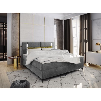 Boxspringbett ALBA – Plüsch-Stoff – Farbe: Casablanca 14