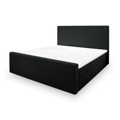 Masseno Boxspringbett ALORIA mit Bettkästen 140x200 cm - Schwarz, POSO 135 + KRONOS 07