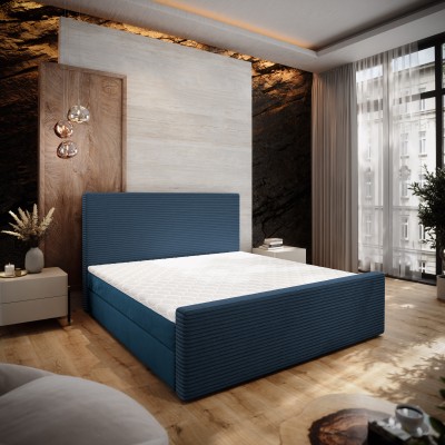 Boxspringbett ALORIA – Plüsch-Stoff – Farbe: Poso 05 + kronos 05