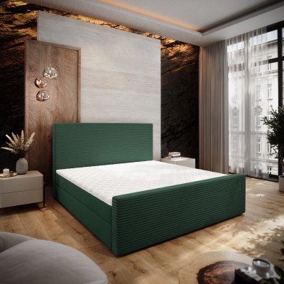 Boxspringbett ALORIA – Plüsch-Stoff – Farbe: Poso 14 + kronos 14