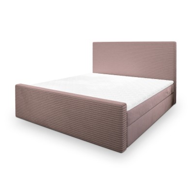Boxspringbett ALORIA – Plüsch-Stoff – Farbe: Poso 27 + kronos 27