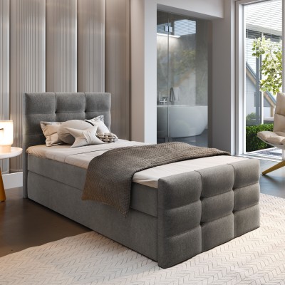 Boxspringbett AMON – Geflochtener Stoff – Farbe: Cosmic 160