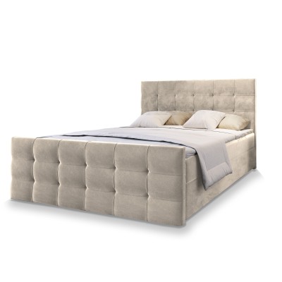 Boxspringbett AMON – Geflochtener Stoff – Farbe: Cosmic 10