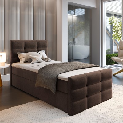 Boxspringbett AMON – Geflochtener Stoff – Farbe: Cosmic 800