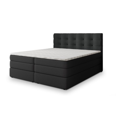 Boxspringbett AREZI – Geflochtener Stoff – Farbe: Soro 100