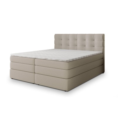 Boxspringbett AREZI – Geflochtener Stoff – Farbe: Soro 21