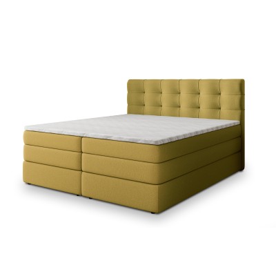 Boxspringbett AREZI – Geflochtener Stoff – Farbe: Soro 40