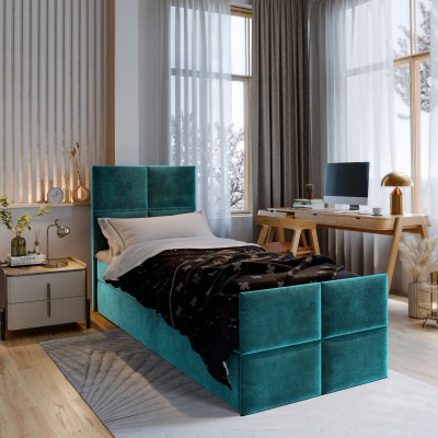 Boxspringbett ARIEL – Plüsch-Stoff – Farbe: Kronos 13