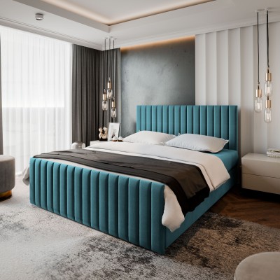 Boxspringbett ARION – Plüsch-Stoff – Farbe: Kronos 13