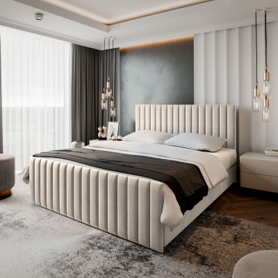 Masseno Boxspringbett ARION mit Bettkästen 180x200 cm - Beige, PAROS 02