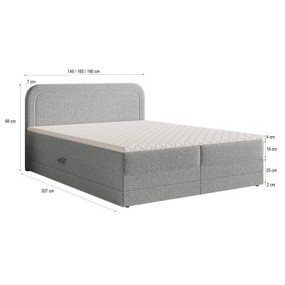 Boxspringbett ARMEL – Boucle-Stoff – Farbe: Now or never 37