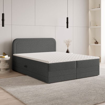 Boxspringbett ARMEL – Boucle-Stoff – Farbe: Now or never 92