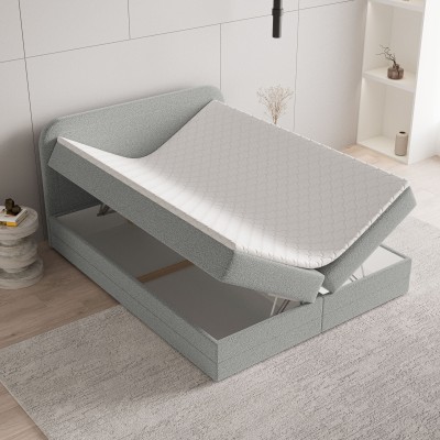 Boxspringbett ARMEL – Boucle-Stoff – Farbe: Now or never 61