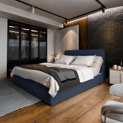 Boxspringbett ASTOR – Kordstoff – Farbe: Lincoln 77