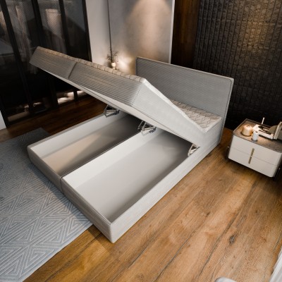 Boxspringbett ASTOR – Kordstoff – Farbe: Lincoln 83