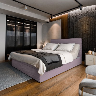 Boxspringbett ASTOR – Kordstoff – Farbe: Lincoln 61