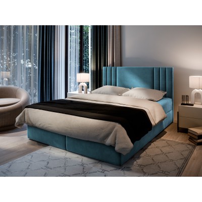 Boxspringbett BRES – Plüsch-Stoff – Farbe: Casablanca 13