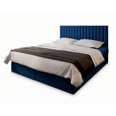 Boxspringbett BRESEL – Plüsch-Stoff – Farbe: Kronos 09