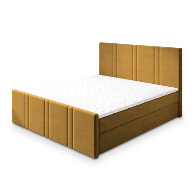 Boxspringbett COMOZA – Plüsch-Stoff – Farbe: Kronos 01