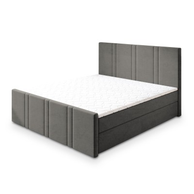 Boxspringbett COMOZA – Plüsch-Stoff – Farbe: Kronos 15