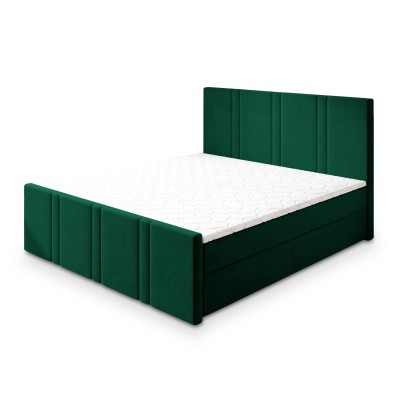 Boxspringbett COMOZA – Plüsch-Stoff – Farbe: Kronos 19