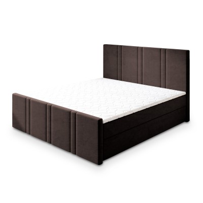 Boxspringbett COMOZA – Plüsch-Stoff – Farbe: Kronos 06