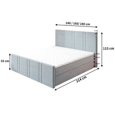 Boxspringbett COMOZA – Plüsch-Stoff – Farbe: Kronos 06