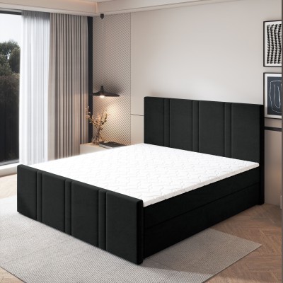 Boxspringbett COMOZA – Plüsch-Stoff – Farbe: Kronos 07