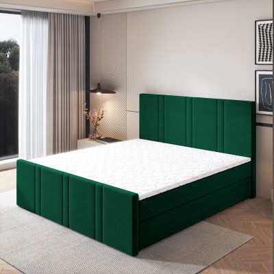Boxspringbett COMOZA – Plüsch-Stoff – Farbe: Kronos 19