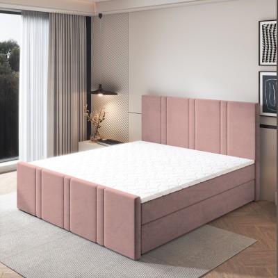 Boxspringbett COMOZA – Plüsch-Stoff – Farbe: Kronos 27