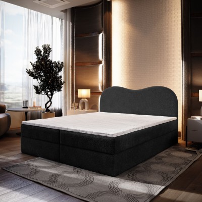 Boxspringbett FLUVIA – Boucle-Stoff – Farbe: Now or never 100