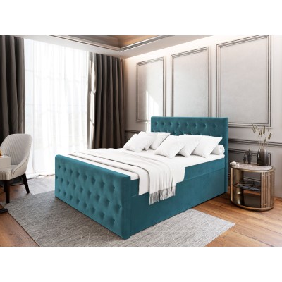 Boxspringbett FONDI – Plüsch-Stoff – Farbe: Casablanca 13