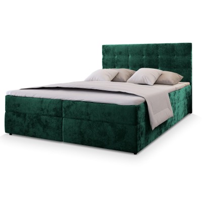 Boxspringbett GLOS – Plüsch-Stoff – Farbe: Kronos 19