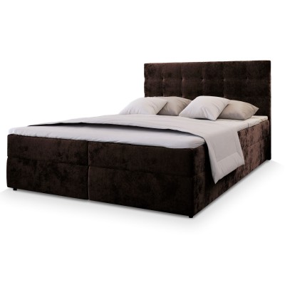 Boxspringbett GLOS – Plüsch-Stoff – Farbe: Kronos 06