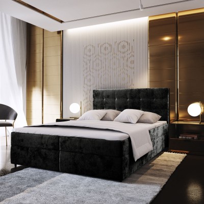 Boxspringbett GLOS – Plüsch-Stoff – Farbe: Kronos 07