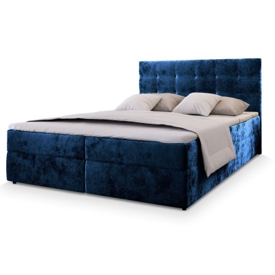 Boxspringbett GLOS – Plüsch-Stoff – Farbe: Kronos 09