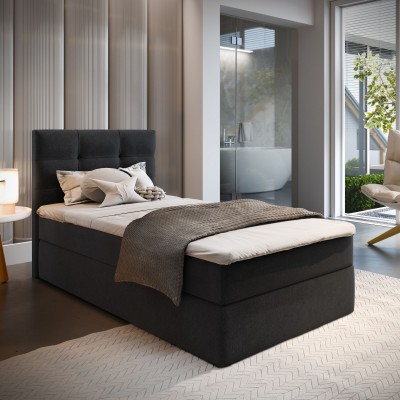 Boxspringbett GLOS – Geflochtener Stoff – Farbe: Cosmic 100