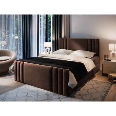 Boxspringbett KANES – Plüsch-Stoff – Farbe: Casablanca 08