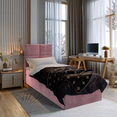 Boxspringbett LENA – Plüsch-Stoff – Farbe: Kronos 27