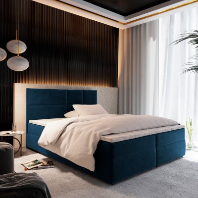 Boxspringbett LENA – Plüsch-Stoff – Farbe: Kronos 05