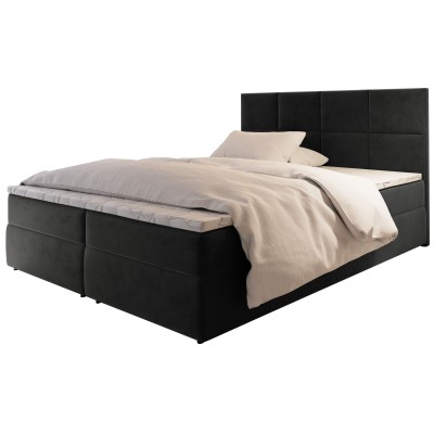 Boxspringbett LENA – Plüsch-Stoff – Farbe: Kronos 34