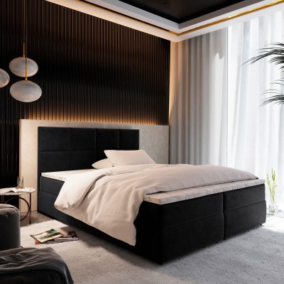 Boxspringbett LENA – Plüsch-Stoff – Farbe: Kronos 07