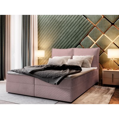 Boxspringbett LENTE – Kordstoff – Farbe: Lincoln 61