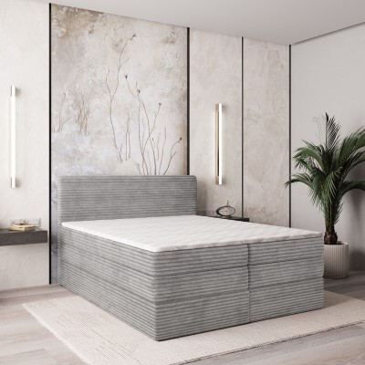 Boxspringbett LUNERA – Kordstoff – Farbe: Tilia 86